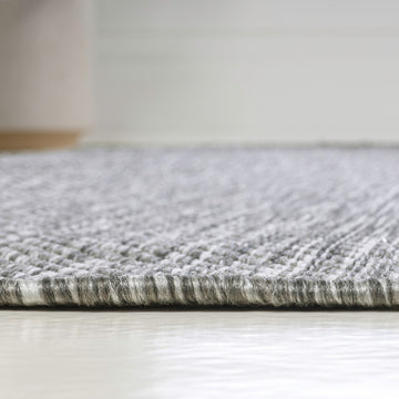 Miles Modern Minimalist Radius Corner Solid Indoor/Outdoor Area Rug